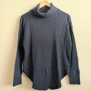 Babaton Waffle Knit Thermal Baselayer Cozy Gray Funnel/Turtleneck Sweater XS-S